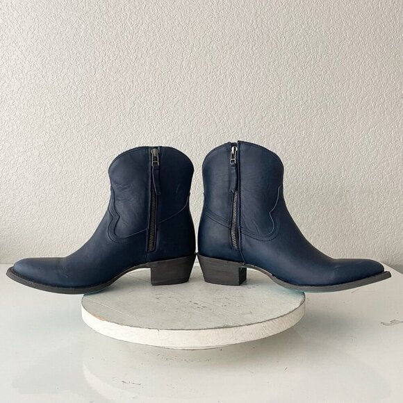 Lane PLAIN JANE Womens Cowboy Bootie 9 Midnight Navy Western Cowgirl Ankle Boot - Picture 9 of 14
